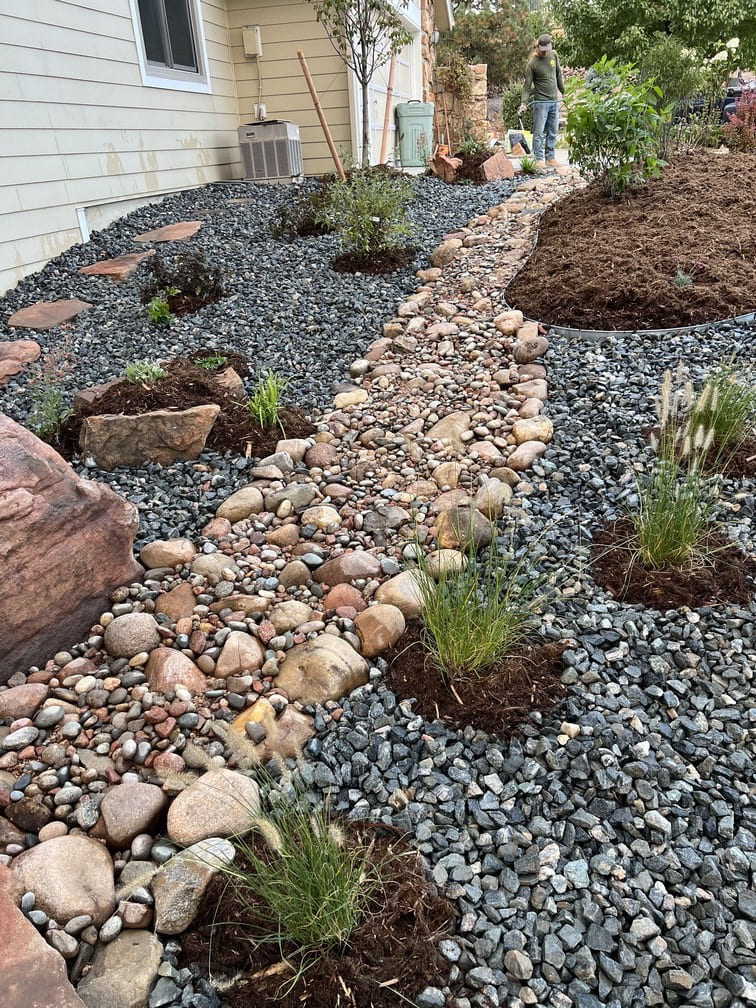 Rock pathway landscape design